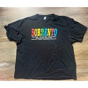 Black JHK Sorrento Vacation Teee Sz 3XL Unisex Vintage Rainbow